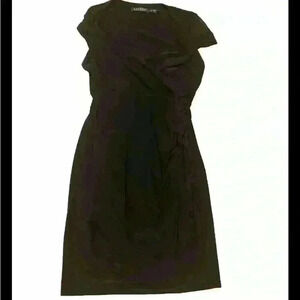 Lauren Ralph Lauren Faux Wrap Slimming Dress Size 8 Petite